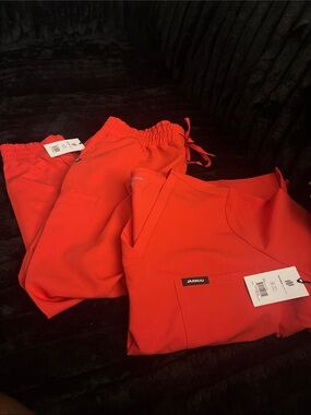 Jaanuu Vibrant Red Scrub Set